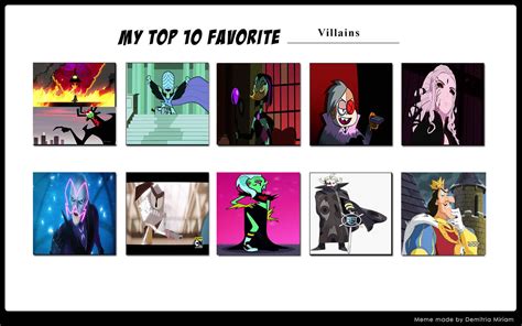 Top 10 Favorite Villains By Grecovamp On Deviantart