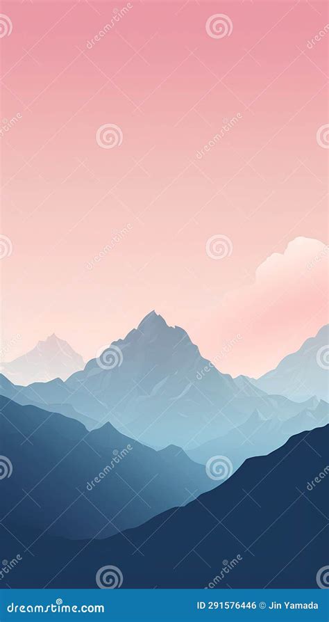 Mountain Landscape At Sunset Vector Illustration Of A Mountain Range