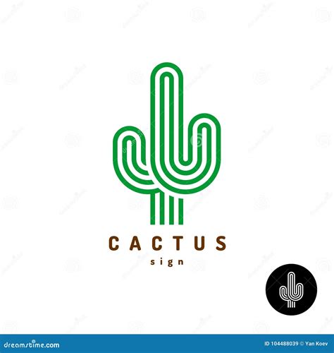 Cactus Logo Design Creative Emblem With Potted Plant Vector