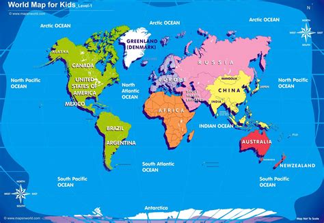 World Map With Countries For Kids Bobbie Stefanie