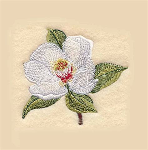 Magnolia Flower Hand Towels Embroidered Tea Towels Etsy Embroidered