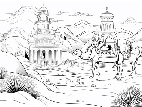 Desert Scene Coloring Page Coloring Page