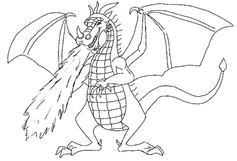 Top 25 dragon coloring pages for preschoolers: Fire Breathing Dragon Coloring Pages
