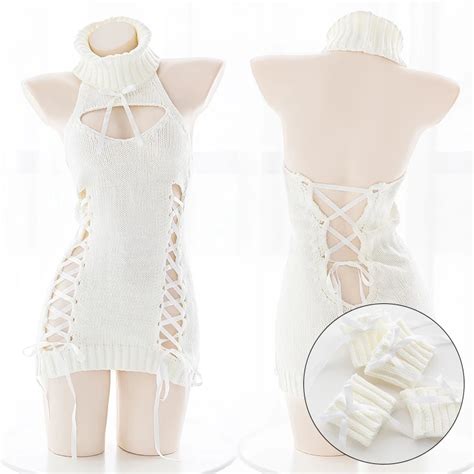 new 1pcs white lace sexy lingerie bride wedding dress uniforms perspective gauze outfit erotic