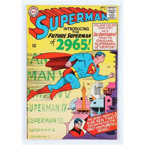 1965 Superman Issue 181 Dc Comic Book Pristine Auction