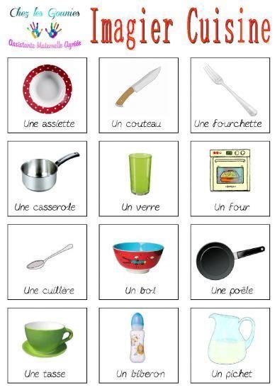 Imagiers Cuisine Vocabulaire Cuisine Imagier Carte Montessori