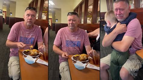 Grandpa Moved To Tears When Grandson Unexpectedly Visits