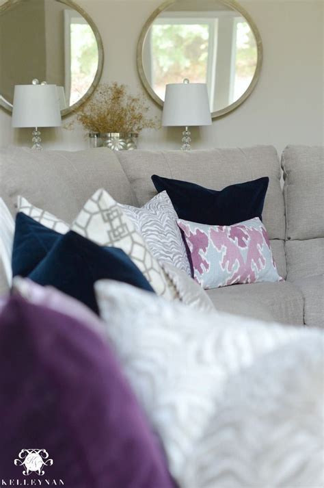 Plum Navy And Patterned Pillows For Fall Sofa Plum Living Room Plum