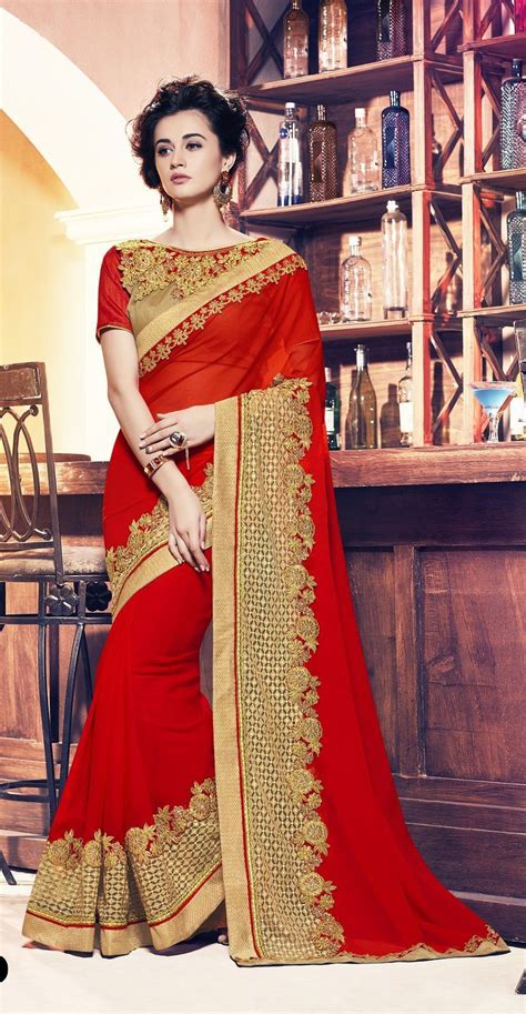 Party Wear Red 12 Color Saree With Images Saree Designs Indian Saree Blouses Designs