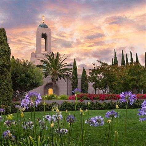 Newport Beach Temple Glorious Sunset Lds Temple Pictures