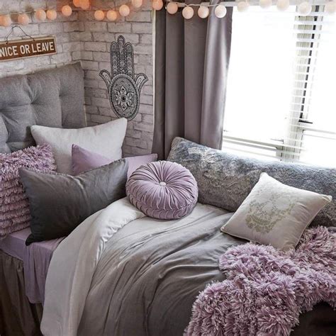 Roomdecorbedroom In 2020 Dorm Room Designs Purple Dorm Rooms Dorm