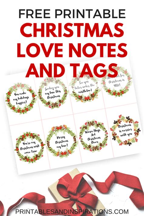Free Printable Christmas Love Notes And Tags
