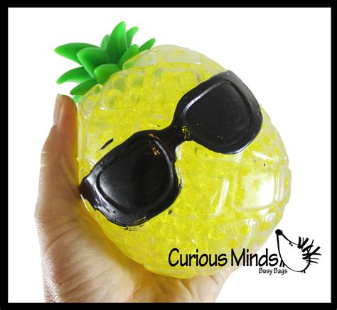 Jumbo Fruit Water Bead Filled Squeeze Stress Balls Sensory Stress Curious Minds Busy Bags