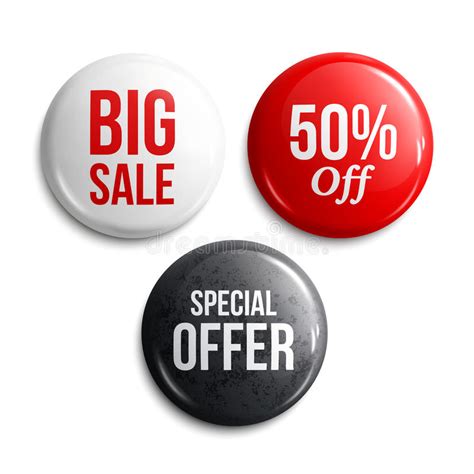 Set Of Glossy Sale Buttons Or Badges Product Promotions Vector Stock