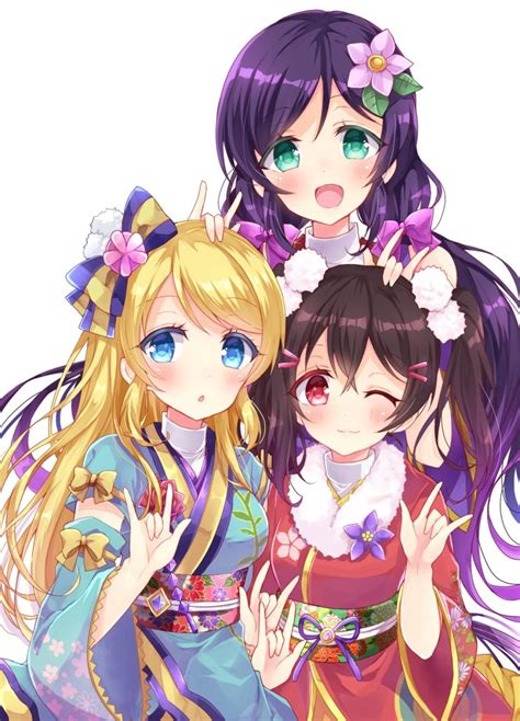 nameneko 124 ayase eli toujou nozomi yazawa nico love live love live school idol