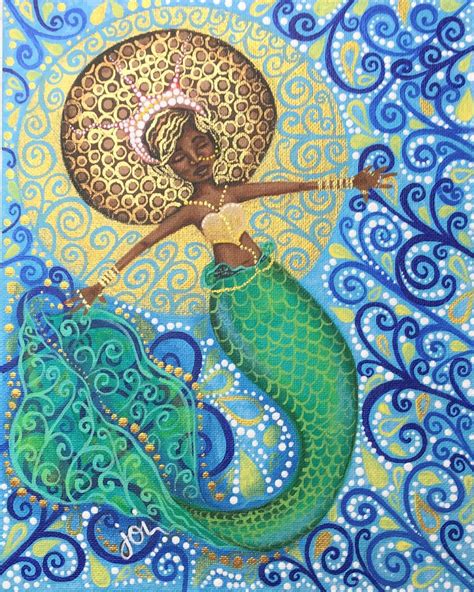 A Painting Of A Mermaid Holding An Umbrella