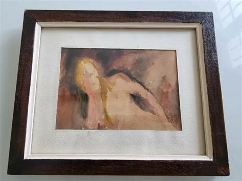 PEINTURE NUE TABLEAU PORTRAIT Femme Nue Nude Painting Naked Woman Portrait EUR PicClick FR