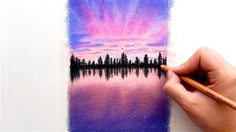 Timelapse Drawing A Purple Sunset With Faber Castell Soft Pastels And