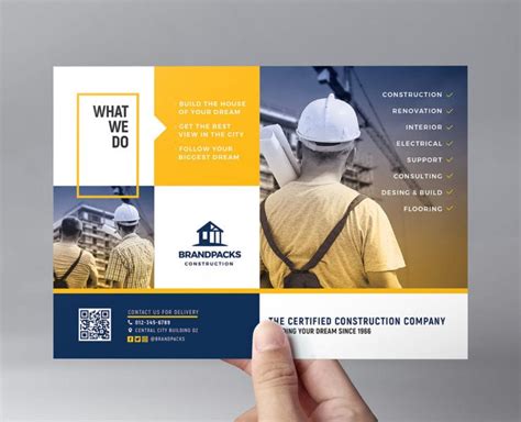 A4 Construction Company Advertisement Templates In Psd Ai And Vector