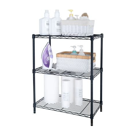 hyper tough 3 tier multipurpose wire shelving rack black color 750lbs load capacity for adult