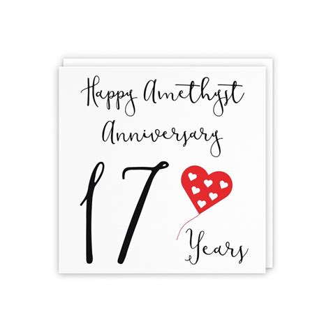 17th Wedding Anniversary Card Happy Amethyst Anniversary Etsy Uk