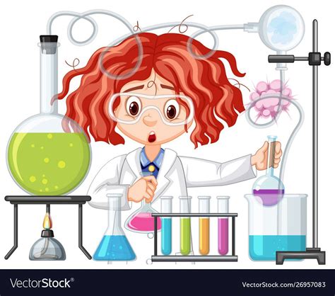 Scientist Doing Experiment In Science Lab Vector Image On Vectorstock