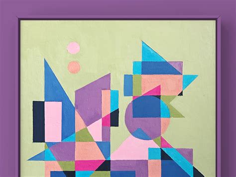 Abstract Cityscape In Geometric Shapes Oil Painting By Jen Du On Dribbble