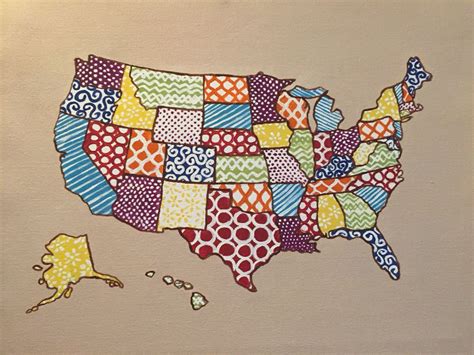 USA map canvas painting (by Natalie N) | Map canvas painting, Map canvas, Canvas painting