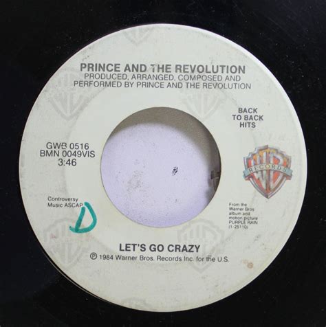 Prince And The Revolution 45 Rpm Lets Go Crazy When Doves Cry