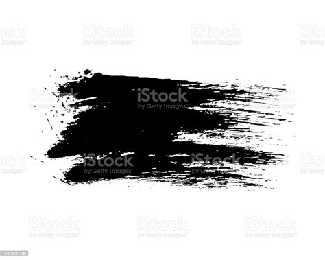 Schwarzer Pinselstrich Auf Transparentem Hintergrund Stock Vektor Art
