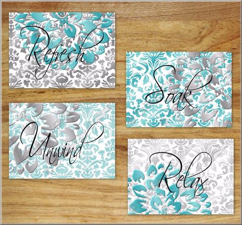 Check out our teal bathroom decor selection for the very best in unique or custom, handmade pieces from our prints shops. Teal+Gray+Aqua+Bathroom+Wall+Art+Prints+Decor+Floral ...