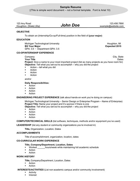 General Resume Template Download Free Documents For Pdf Word And Excel