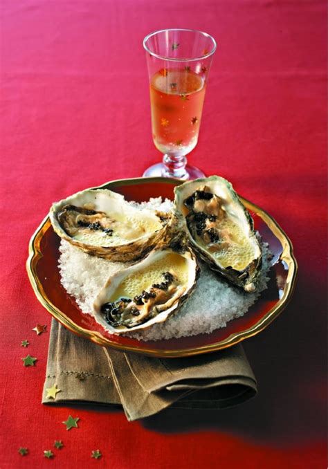 Recette huîtres au sabayon de champagne Marie Claire