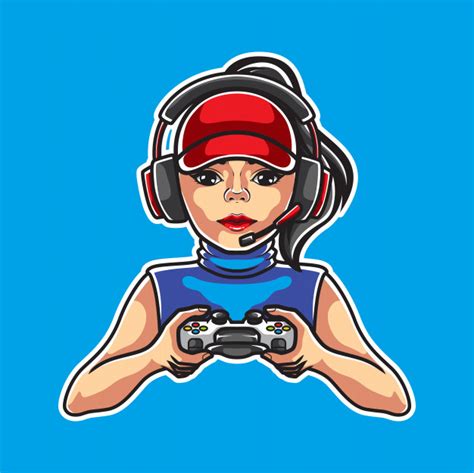 Girl Gamers Illustration Premium Vector