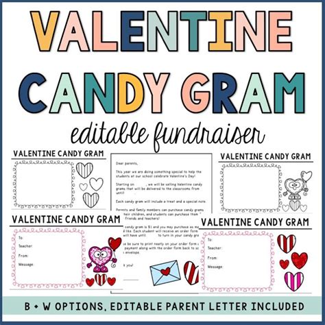 Printable Valentines Day Candy Gram Template Printable Word Searches