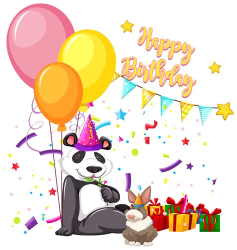 Panda Birthday Free Vector Art 132 Free Downloads