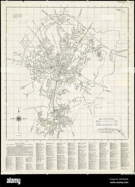 Wakefield Massachusetts Map Depicts Entire Town Of Wakefield In 1960