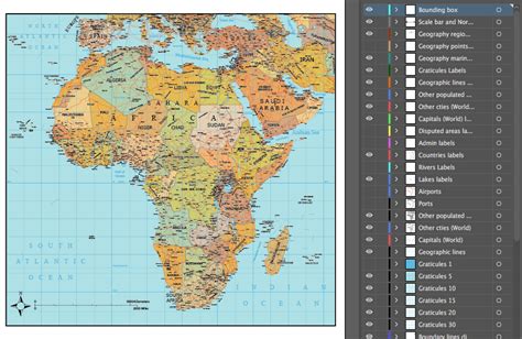 Africa And Middle East Layered Vector Map Maptorian