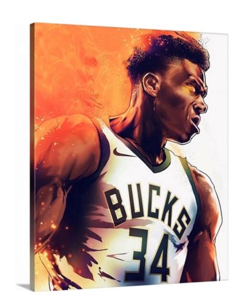 Giannis Antetokounmpo Milwaukee Bucks Canvas X Print Wall Art