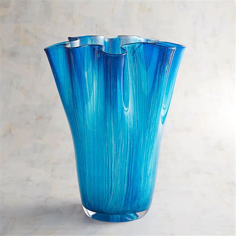 Shop wayfair for all the best glass vases, urns, jars & bottles. Turquoise Ruffled Glass Vase - Pier1