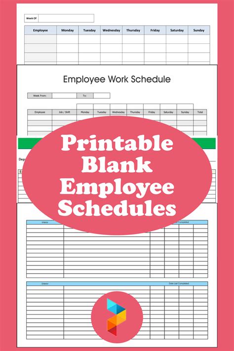 Printable Work Schedules For Employees Smileitypod