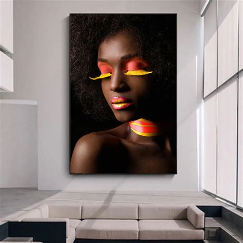 Black White African Nude Woman Cuadros Canvas Painting Posters And My Xxx Hot Girl