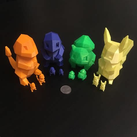 3d Printable Low Poly Pikachu Multi And Dual Extrusion Version By