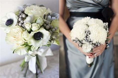 White And Silver Grey Wedding Bouquets Wedding Bouquets Silver