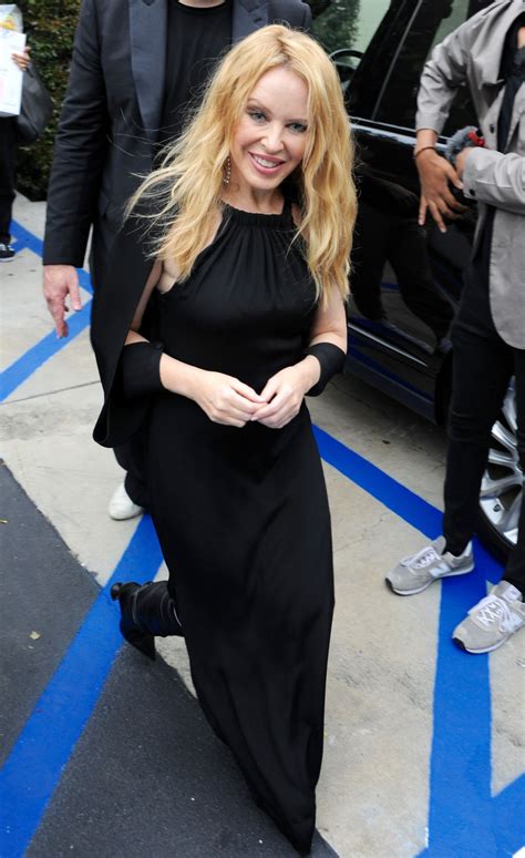 Kylie Minogue In A Sleek Black Dress Wine Tasting Event In Los