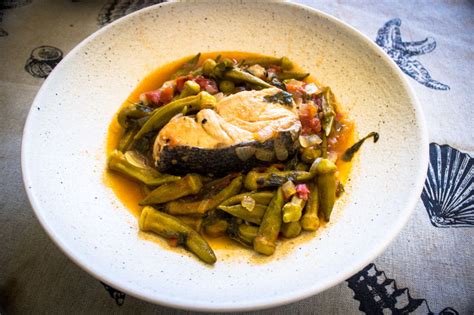 Amberjack Cooked With Okra In Fresh Tomato Sauce Tinos About
