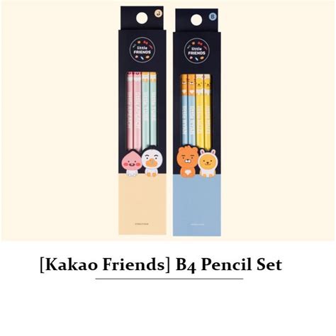 Kakao Friends Kids Pencil Set Cute Ryan Kakao Apeach Muzi Tube