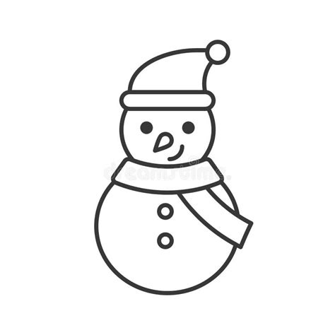 Snowman Editable Outline Icon Winter Christmas Theme Stock Vector