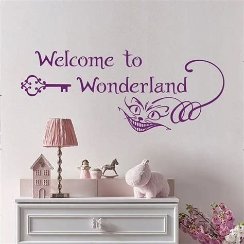 Welcome To Wonderland Wall Decal Alice In Wonderland Stickers Cheshire