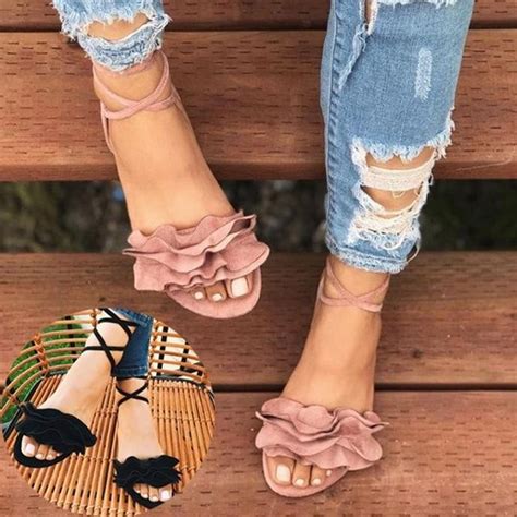New Fashion Cute Flower Sandals Women Sexy Casual Flats Chic Summer Shoes
